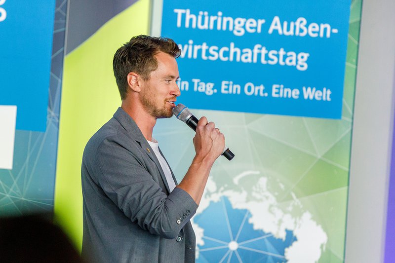 Olympiasieger Johannes Ludwig als Referent zum Thema Motivation beim Außenwirtschaftstag in Oberhof