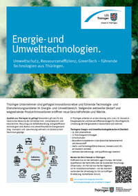 Factsheet Energie- und Umwelttechnologien in Thüringen