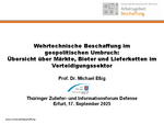 Wehrtechnische Beschaffung im geopolitischen Umbruch: Übersicht über Märkte, Bieter und Lieferketten im Verteidigungssektor, Prof. Dr. Michael Eßig, Professur für Allgemeine Betriebswirtschaftslehre an der Universität der Bundeswehr München Wehrtechnische Beschaffung im geopolitischen Umbruch: Übersicht über Märkte, Bieter und Lieferketten im Verteidigungssektor, Prof. Dr. Michael Eßig, Professur für Allgemeine Betriebswirtschaftslehre an der Universität der Bundeswehr München