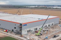 There is space for up to six production lines in the approximately 500-meter-long building of CATL‘s battery gigafactory. Photo: CATL