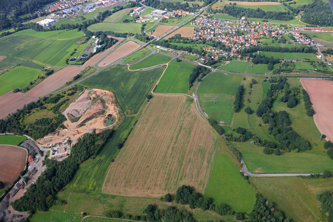 Southwest of Schmalkalden, the new industrial park is being developed directly at the B19 federal road.