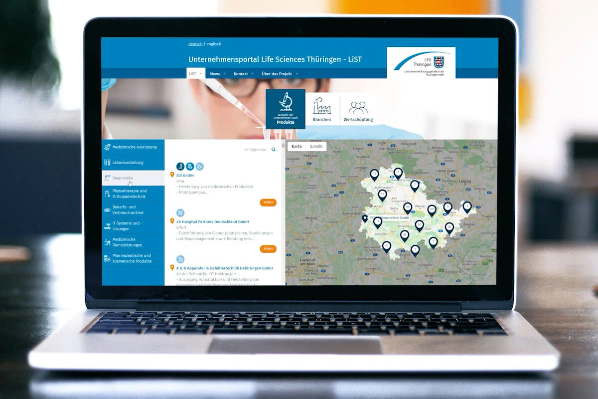 Neues Unternehmensportal LiST eröffnet Einblicke in die vielfältige Thüringer Life-Sciences-Branche Neues Unternehmensportal LiST eröffnet Einblicke in die vielfältige Thüringer Life-Sciences-Branche