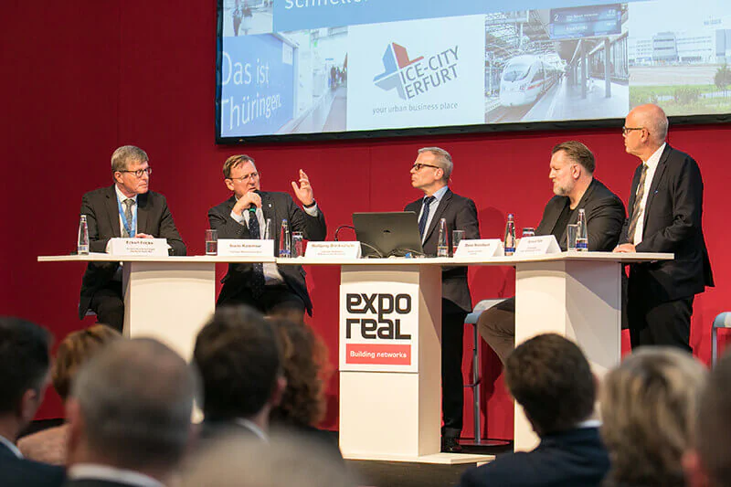 Discussion forum at the EXPO REAL in Munich. Discussion forum at the EXPO REAL in Munich.