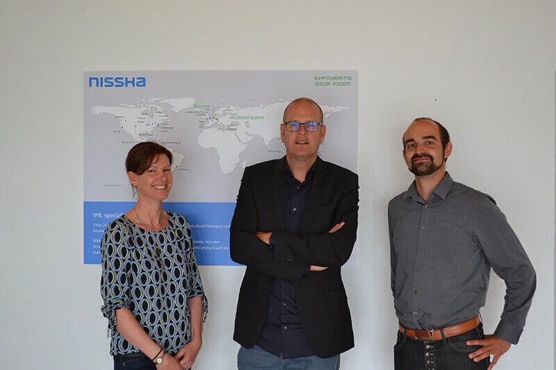Das Gründungsteam des NICE: Susanne Achtzehn, Volker Schuster, Tino Theer. Bild: Nissha Das Gründungsteam des NICE: Susanne Achtzehn, Volker Schuster, Tino Theer. Bild: Nissha